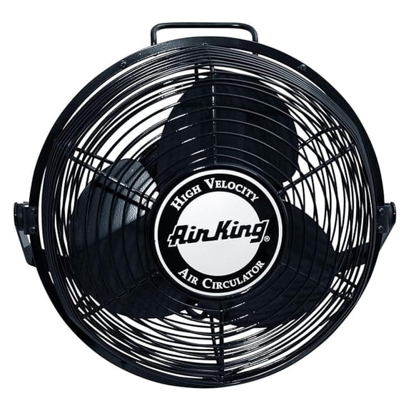 9312 Powder-Coated Steel Multi-Mount Wall Fan, Black