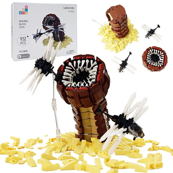 932PCS Sandworm Building Set, Dune Sci-Fi Monster Model with Flying Creatures, 3D Building Blocks for Adults Teens Gift