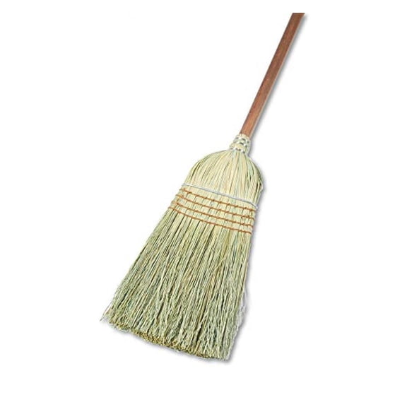 932YCT Warehouse Broom Corn Fiber Bristles 42-Inch Wood Handle Natural 12/Carton