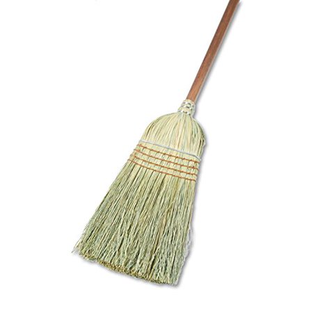 932Yct Warehouse Broom Corn Fiber Bristles 42-Inch Wood Handle Natural 12/Carton