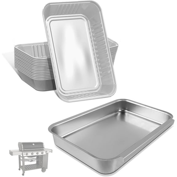 93305 Grease Catch Pan for Weber Genesis II & Spirit Grill Drip Pan with 10 Pack 6415 Foil Grease Tray Liners for Weber Genesis II e-310/315/330/335 & Spirit e-210/220/310/320/330#83156