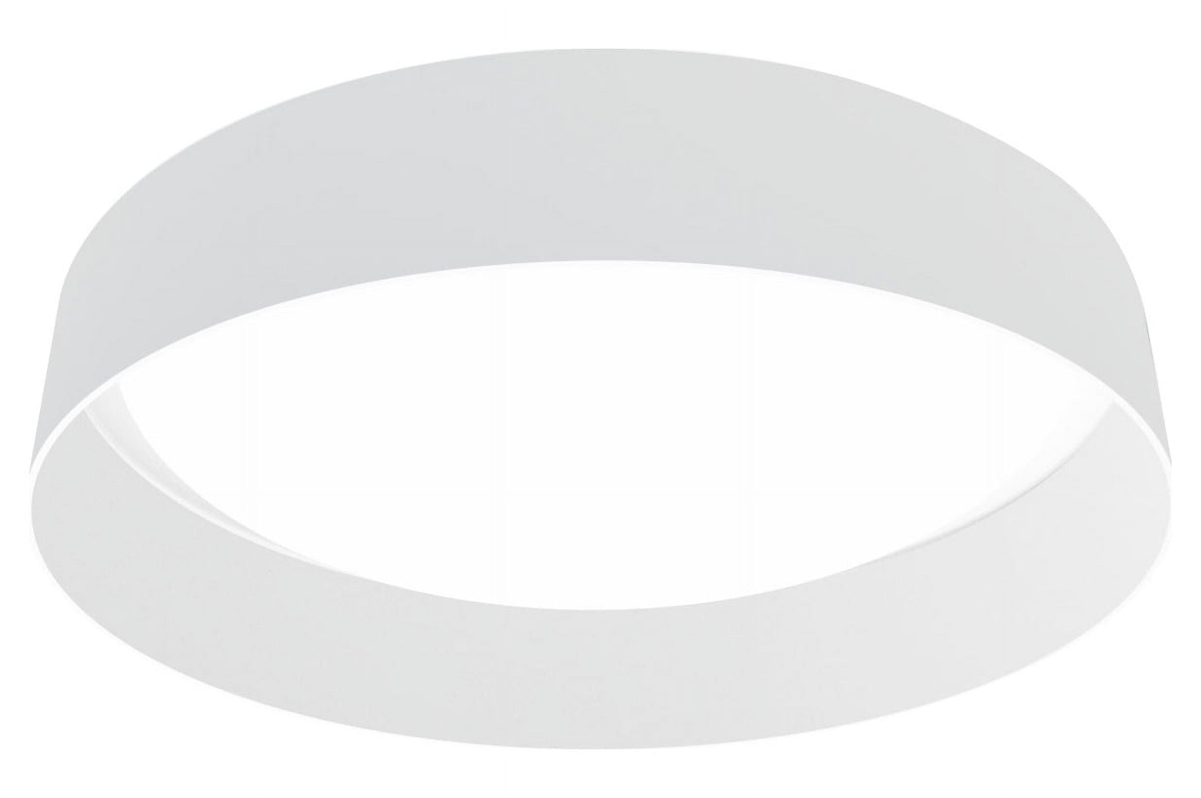 24" Modern Elegance Linen Drum LED Ceiling Light in White