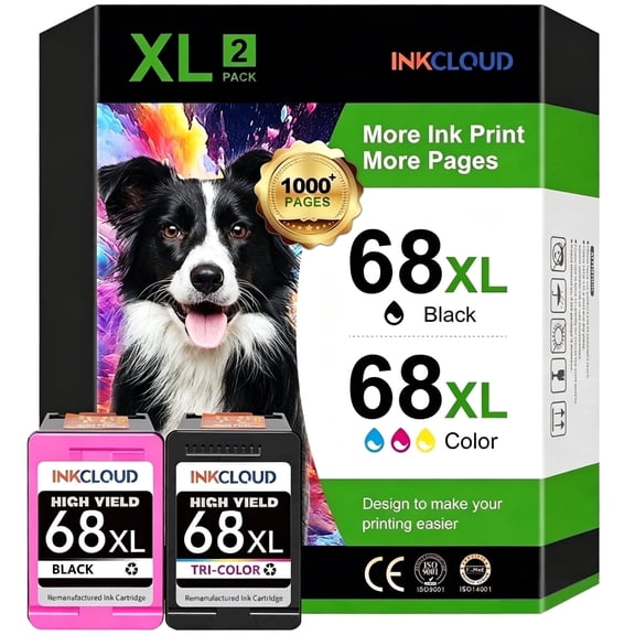 68XL High Yield Ink Cartridges Compatible for 68XL Printer Envy 6100e 6500e Series Printers 6152e 6165e 6558e 6552e Printers (Black, Tri-Color)