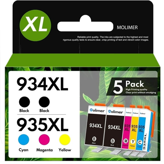 934XL 935XL Compatible for HP 934 XL 935 XL Ink Cartridges for OfficeJet 6220 6812 Printer (5 Pack)