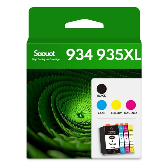 934XL 935XL Ink Cartridges (1BK+1C+1M+1Y) Compatible with HP 934XL 935XL Ink Cartridges Combo Pack with HP OfficeJet 6220 Printer