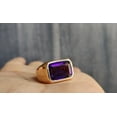thumbnail image 1 of 935 Sterling Silver Mens Ring, Natural Purple Amethyst Cut Gemstone Mens Ring, Wedding Ring, Birthday Gift Ring, Statement Mens Ring, 1 of 3