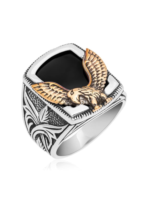 935 Sterling Silver Ring with Onyx Gemstone