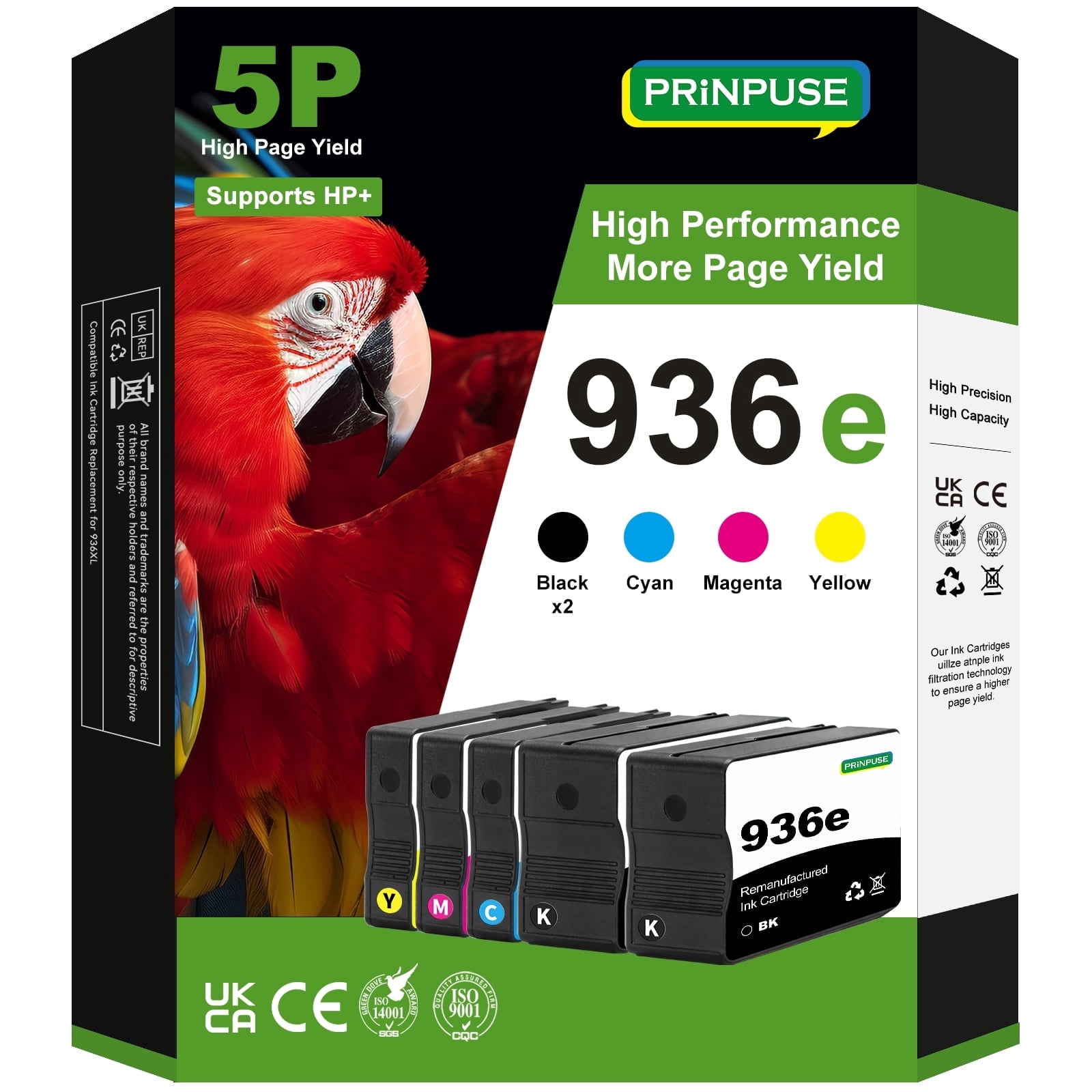 936 936e Ink Cartridges 4 Pack With Chip Compatible for Ink 936e 936 ...