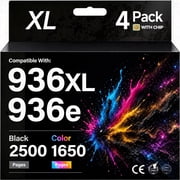 936 Ink Cartridges Compatible for HP 936 Ink Cartridge 4 Pack for HP OfficeJet Pro 9125e 9120e 9130e 9135e 9122e 9128e 9110b 9120b 9130b 9730e (4-Pack)