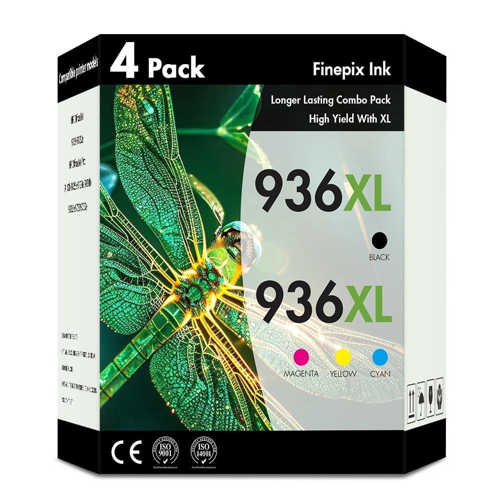 936XL 936e Ink Cartridges Compatible for HP 936 936e 936 XL Printer Ink 4 Pack OfficeJet Pro 9125e 9120e 9730e 9130 9135e 9122e 9128e 9110b 9120b 9130b 9130e (Black, Cyan, Magenta, Yellow)