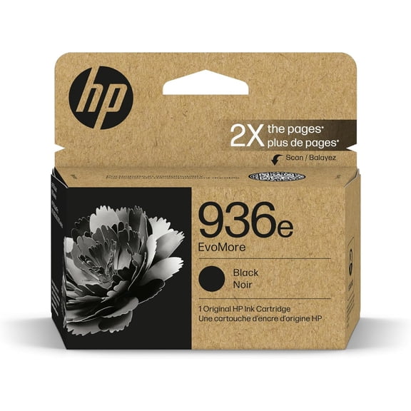 936e Black EvoMore Ink Cartridge | Works with Offic 9120, Pro 9100, Pro Wide Format 9700 | Carbon Neutral | 4S6V6LN