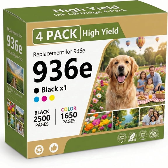 936e Ink Cartridges Compatible for hp 936 ink cartridge 4 pack for 936 hp ink Work withhp officejet pro 9125e ink cartridges(4 Pack)