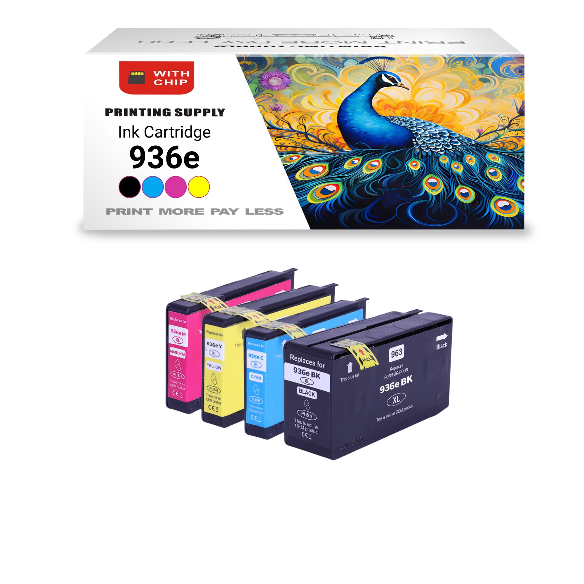 936e New High Yield BKCMY Ink Cartridge for 936e BK Compatible to ...
