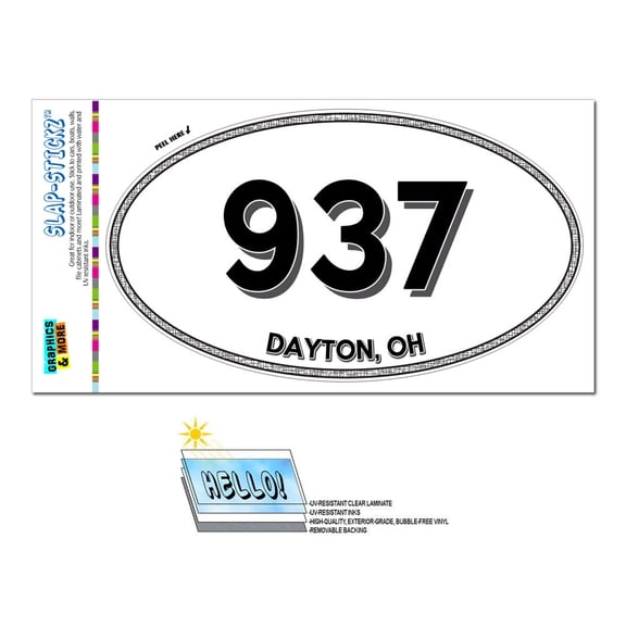 937 - Dayton, OH - Ohio - Oval Area Code Sticker
