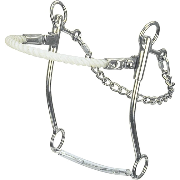 937 Jim Warner Hackamore Equestrian Standard Horse Bit with No-Knots Rope Nose - Stage E, 9" Cheeks & Swivel Shanks$$Sport & Recreation Other