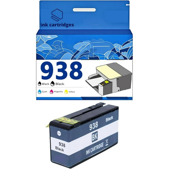 938XL Ink Cartridges Compatible for HP Pro 9110B 9120 9130 9720 9730 Inkjet Printers, Leak-Proof Design Crisp Printing