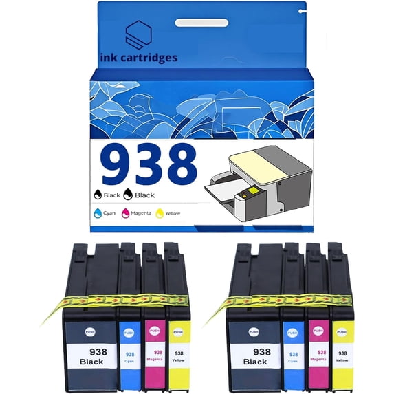 938XL Ink Cartridges Compatible for Pro 9110B 9120 9130 9720 9730 Inkjet Printers, Leak-Proof Design Crisp Printing