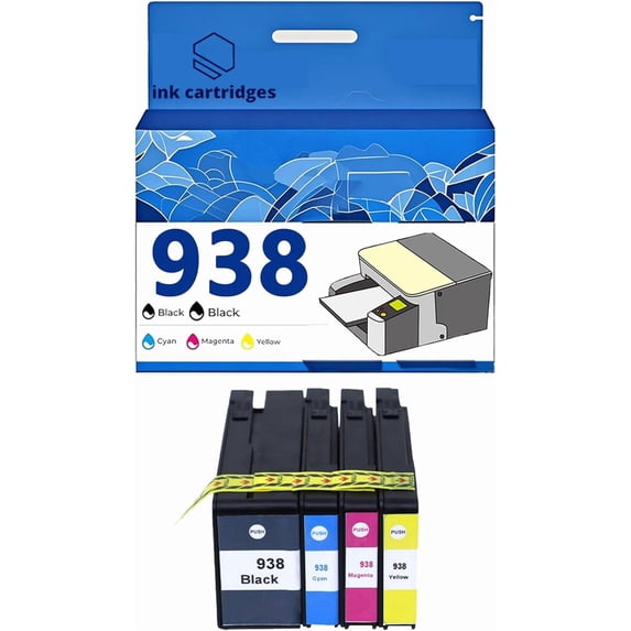 938XL Ink Cartridges Compatible for Pro 9110B 9120 9130 9720 9730 Inkjet Printers, Leak-Proof Design Crisp Printing