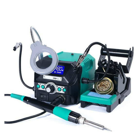 939D+ III 110W Adjustable Temperature Digital Display LED Magnifier Desoldering Rework Soldering Iron Station ,High Temperature Resistant