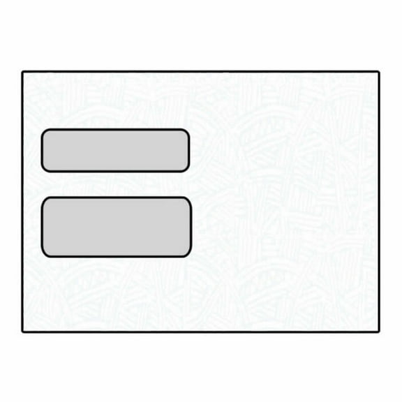 #93D W-2 Double Poly Window Envelopes, 5-3/4" x 8", 24#, White, Side Seams, Blue Wesco Inside Tint (Box of 500)