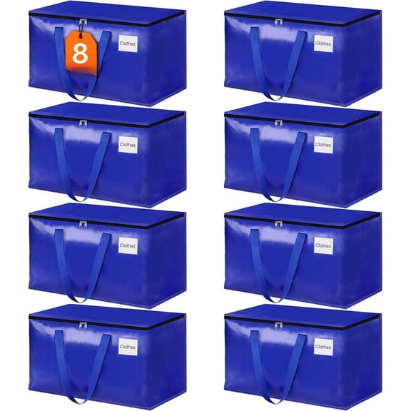 93L-8 Packs Storage Totes Heavy Duty Moving & Organization Bags