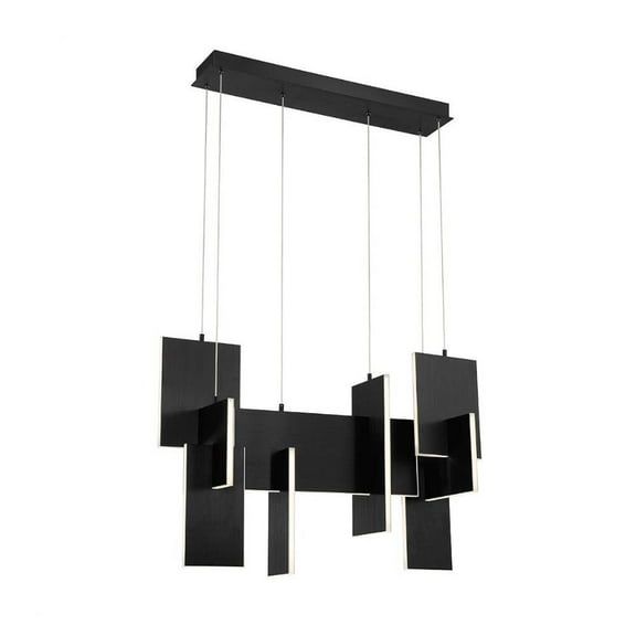 93W 1 Led Chandelier in Modern and Contemporary Style-23 inches Tall and 14 inches Wide-Black Finish Bailey Street Home 79-Bel-4365456