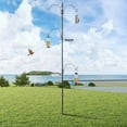 thumbnail image 1 of 93inch Iron Bird Feeding Station with Four Hooks - Black Courtyard Bird Feeder, Heavy-Duty Metal Bird Feeding Kit with Water Bowl, Suet Basket & Mesh Tray for Outdoor Yard Garden, 1 of 8