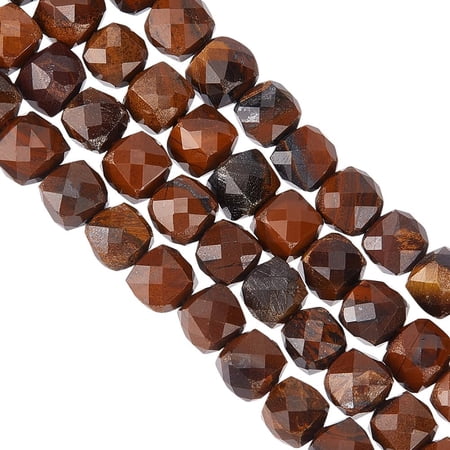 about 94-104Pcs Natural Tiger Eye Beads 4-4.5mm Faceted Natural Yellow Tiger Eye Stone Beads Strands Faceted Loose Stone Beads Loose Gemstone Bead Spacer for DIY Jewelry Making