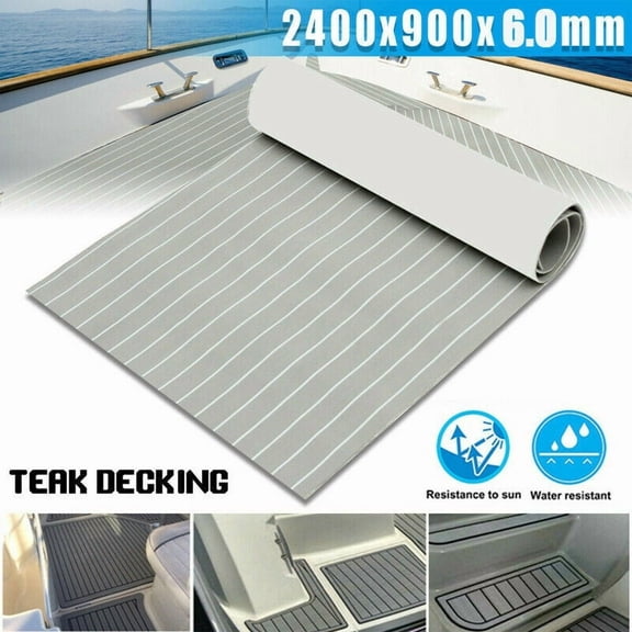 94.5" Marine Boat Flooring EVA Foam Faux Teak Decking Sheet Sea Deck Yacht Mat for Use on Boat Decks, RV, Yachts, Floating Docks