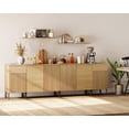 thumbnail image 1 of 94.5" Modern Reeded 4-Door Sideboard with Charging, 4-In-1 Wooden Credenza Storage Cabinet for Kitchen, Dining Room, 1 of 9