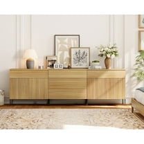 94.5" Modern Reeded 5-Drawer Dresser Set for Bedroom, Minimalist Chest of Drawers with Storage, Wooden Dresser for Living Room, Bedroom, Entryway