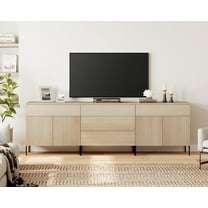 94.5" Modern Reeded Dresser TV Stand for TVs up to 100 Inch, Entertainment Center with Drawers, Wooden TV Console with Storage for Living Room
