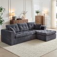 thumbnail image 1 of Housiney 103 inch Cloud Sectional Couch, Modern Modular Sofa with L-Shape Chaise, Corduroy Couches for Living Room Bedroom, No Assembly Required, Gray, 1 of 9