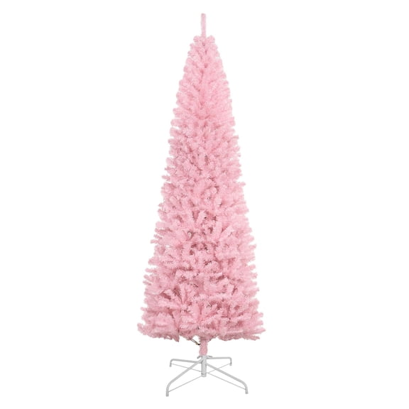 94.5" Pink Artificial Christmas Tree Douglas Fir Pencil Tree, 1168 Tips