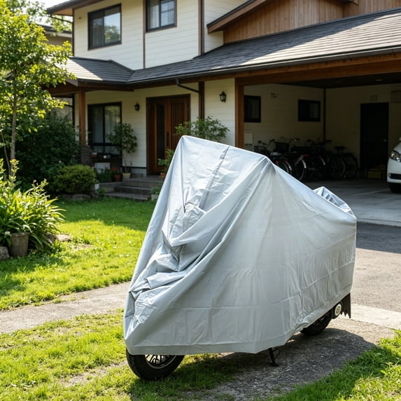 94.5" Waterproof Motorcycle Cover, Outdoor Bike Storage Tarp, Large UV-Protective Dustproof Rain Cover for Scooter & Vehicle Protection