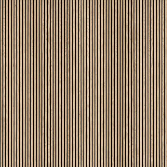 MSI 94.5" x 9.5" 3D Natural Fluted Wood Slat Acoustic Sound Absorbing Wall Paneling (Set of 4)