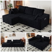 94" Cloud Sectional Couch with L-Shape Chaise, 4-Seat Modern Modular Sofa with Deep Seat, Upholstered Living Room Couch, Oversized Comfy Boneless Sofa for Bedro