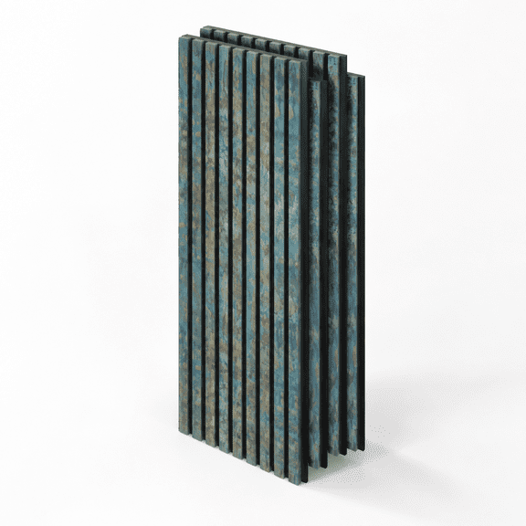 94" H Vintantique Teal Rust Wood Slat Decorative Wall Panels 4-pack