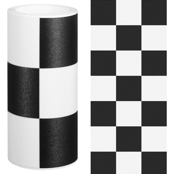 94 Inches Checkered Bulletin Board Border Trim Wall Decal Peel Stick PVC Adhesive Wallpaper Sticker Bathroom Kitchen Classroom Laundry Home Room Rustic Decor Retro Vintage Teacher Office