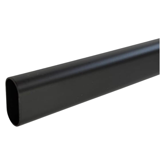 94" Long Oval Closet Rod | Heavy Duty Wardrobe Clothes Pole | Black | 1 Pack