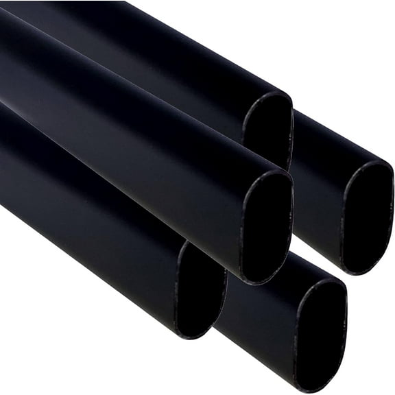 94" Long Oval Closet Rod | Heavy Duty Wardrobe Clothes Pole | Black | 5 Pack