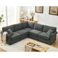 thumbnail image 1 of 94" Modular Sectional Sofa Couch,L Shaped Convertible Sofa,Upholstered 5 Seat Sectional Sofa Couch for Living Room,Dark gray, 1 of 7