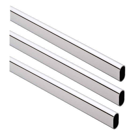 94" Oval Closet Rod (15mm x 30mm) | 3 Pack | Chrome