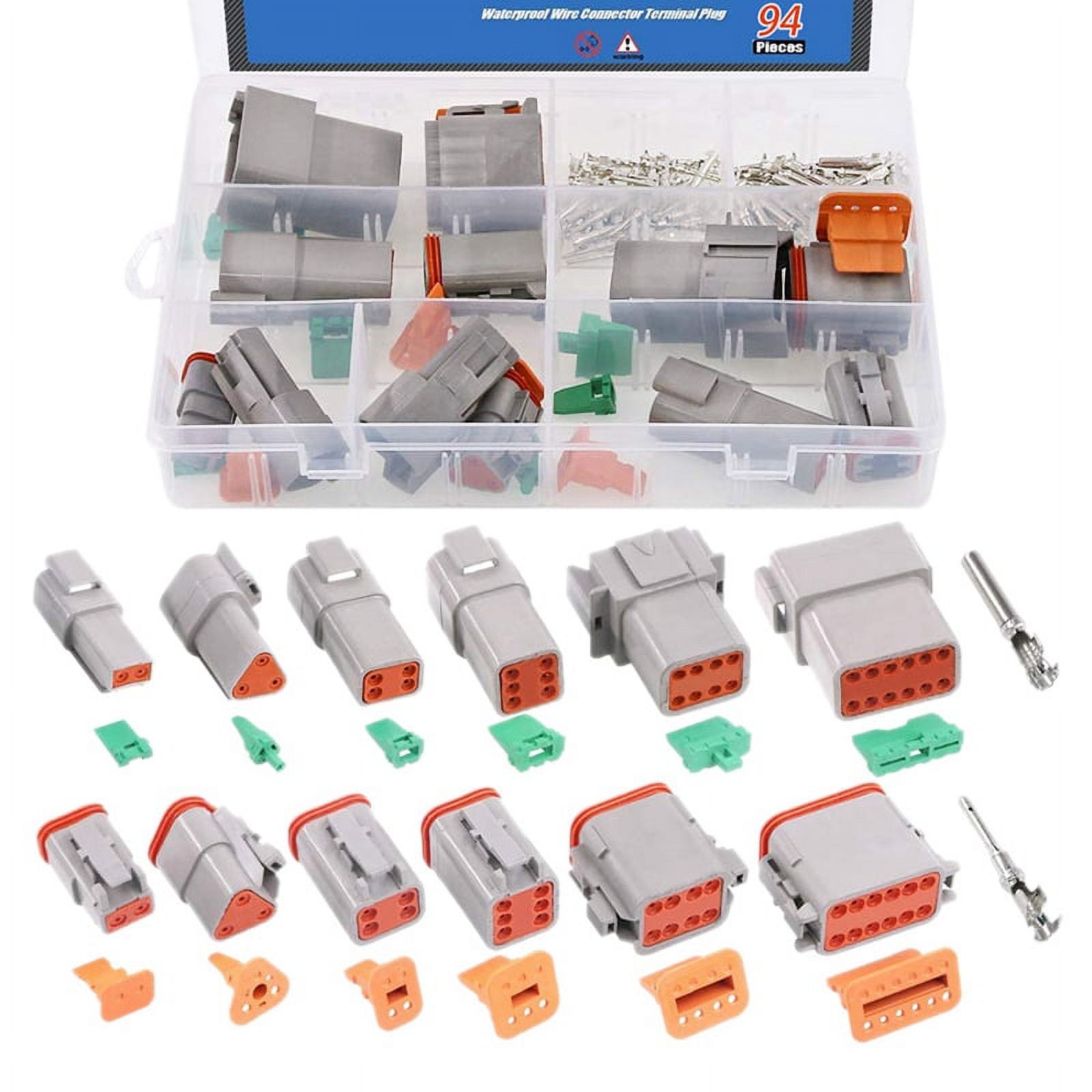 94 Pcs Car 2 3 4 6 8 12Pin Car Wire Harness Waterproof Connector for