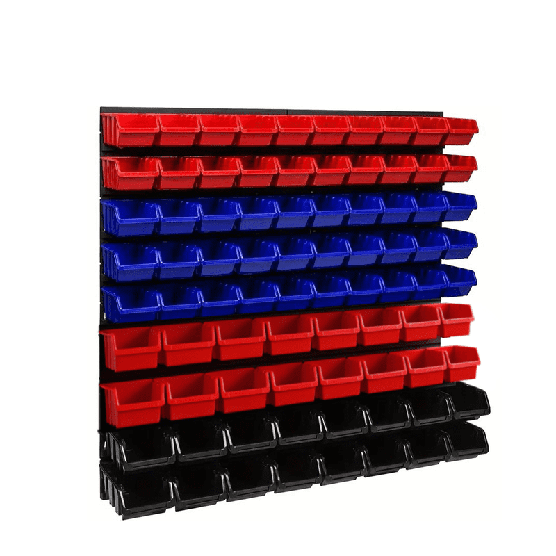 94 Pcs Wall Mounted Storage Bins, Garage Organizer System, Nut and Bolt Organizer, Plastic Bolt Bin, Screw Organizer
