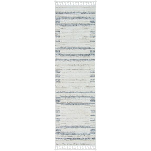 94" X 130" Ivory Grey Polyester Rug