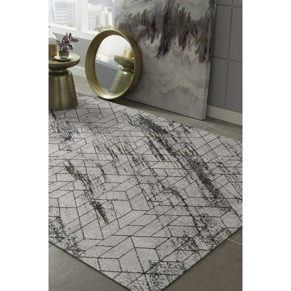 94" X 130" Ivory  Polyester Rug