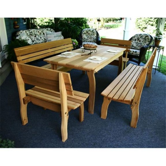 94 in. L x 32 in. W Cedar Chickadee Dining Set