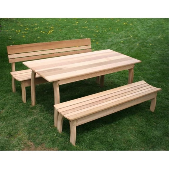 94 in. L x 32 in. W Cedar Odd Couple Dining Set
