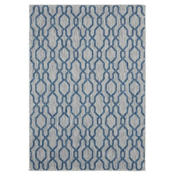 94" x 126" Blue Polypropylene Oversize Rug